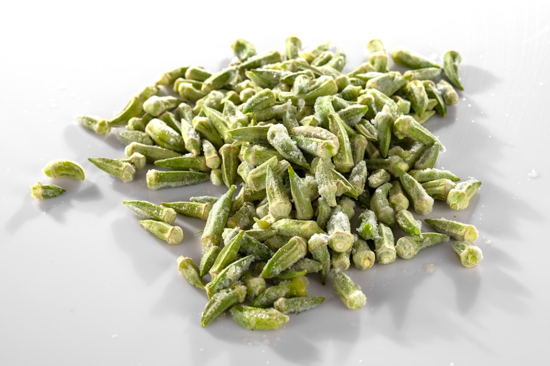 green vegetable on white table